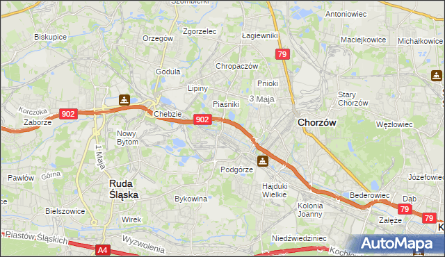 mapa Świętochłowice, Świętochłowice na mapie Targeo