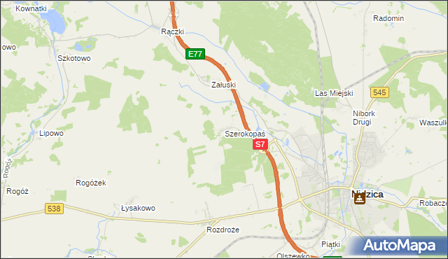 mapa Szerokopaś, Szerokopaś na mapie Targeo