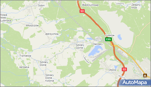 mapa Szklary Górne, Szklary Górne na mapie Targeo