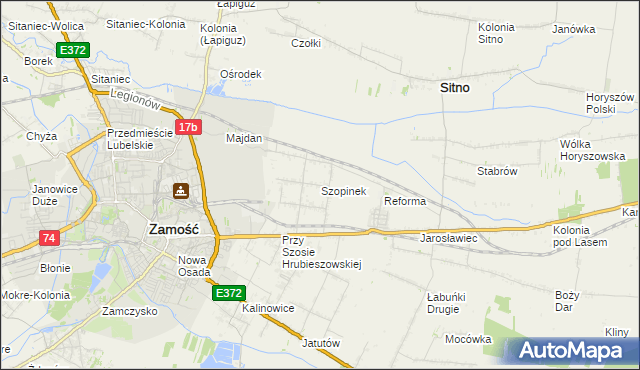 mapa Szopinek, Szopinek na mapie Targeo