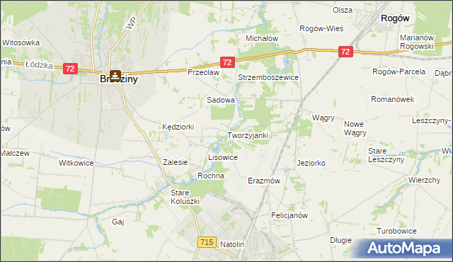 mapa Tworzyjanki, Tworzyjanki na mapie Targeo