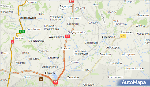 mapa Wiktorowice, Wiktorowice na mapie Targeo