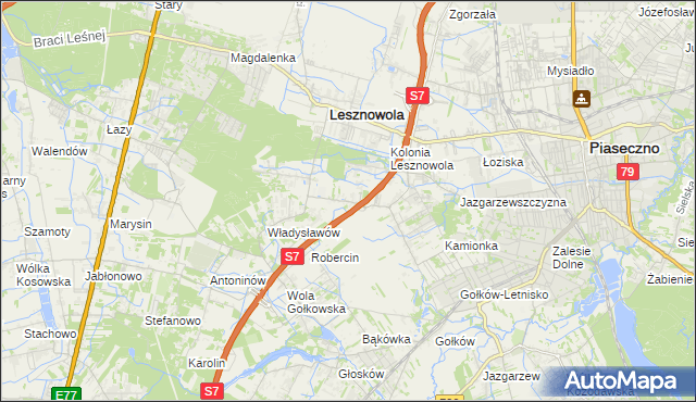 mapa Wilcza Góra gmina Lesznowola, Wilcza Góra gmina Lesznowola na mapie Targeo