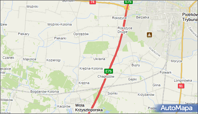 mapa Wola Rokszycka, Wola Rokszycka na mapie Targeo