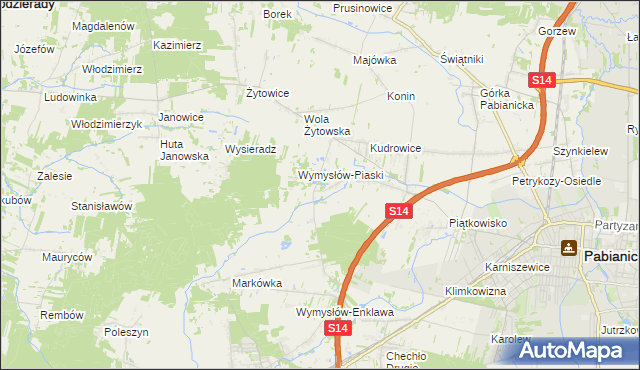 mapa Wymysłów Francuski, Wymysłów Francuski na mapie Targeo