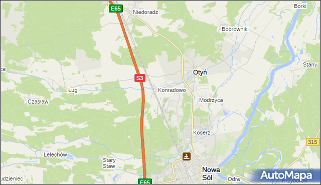 mapa Zakęcie, Zakęcie na mapie Targeo