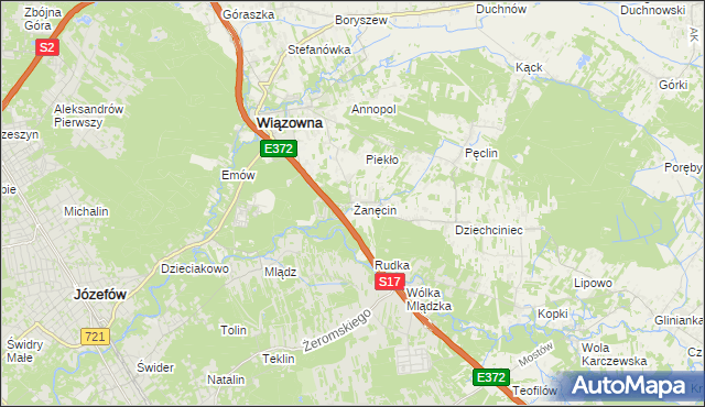 mapa Żanęcin, Żanęcin na mapie Targeo