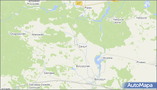 mapa Zarzyń, Zarzyń na mapie Targeo