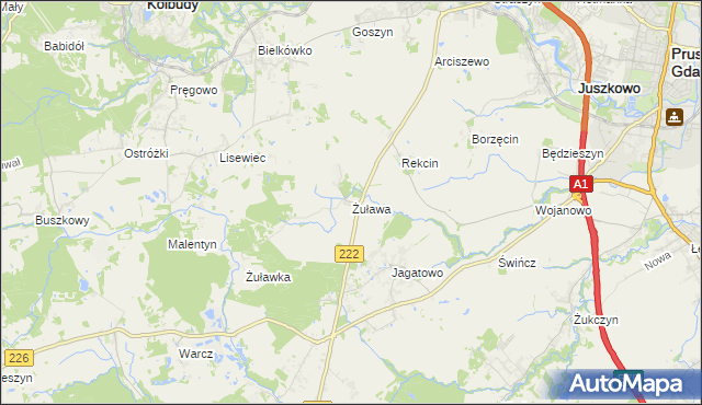 mapa Żuława, Żuława na mapie Targeo