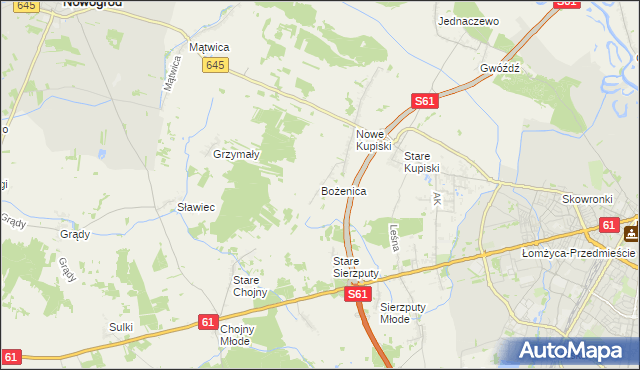 mapa Bożenica, Bożenica na mapie Targeo