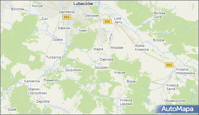 mapa Dąbrowa gmina Lubaczów, Dąbrowa gmina Lubaczów na mapie Targeo