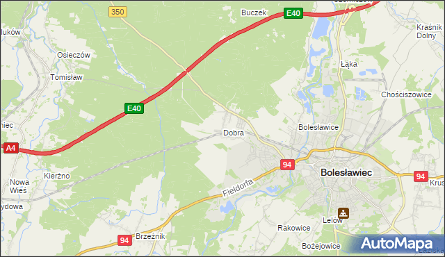 mapa Dobra gmina Bolesławiec, Dobra gmina Bolesławiec na mapie Targeo