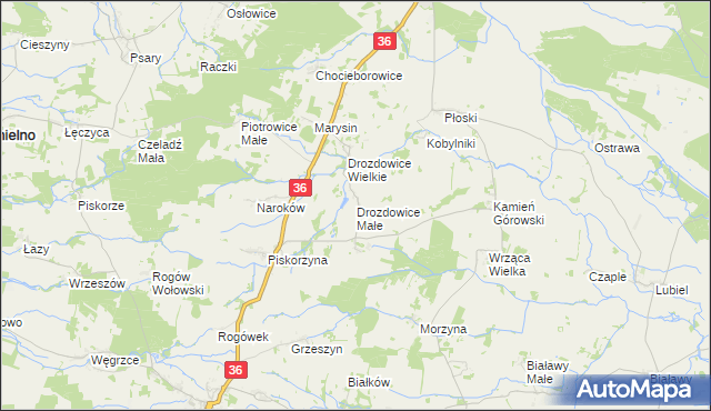 mapa Drozdowice Małe, Drozdowice Małe na mapie Targeo