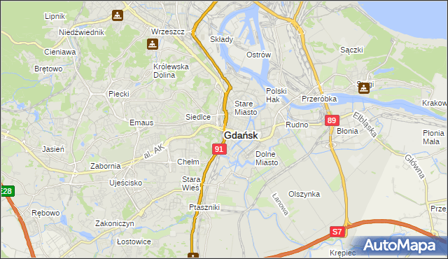 mapa Gdańska, Gdańsk na mapie Targeo