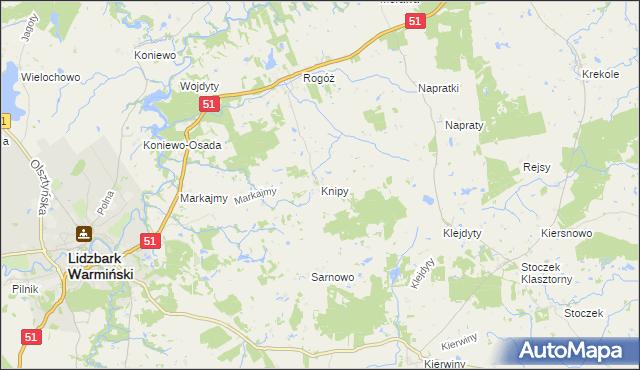 mapa Knipy, Knipy na mapie Targeo