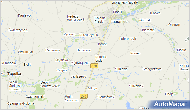 mapa Kolonia Łódź, Kolonia Łódź na mapie Targeo