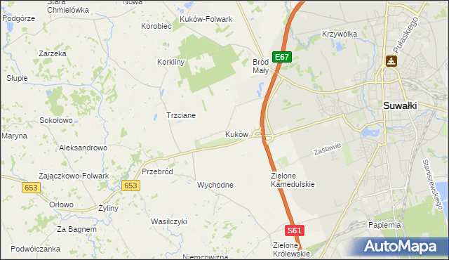 mapa Kuków gmina Suwałki, Kuków gmina Suwałki na mapie Targeo