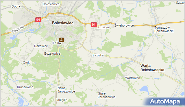 mapa Łaziska gmina Bolesławiec, Łaziska gmina Bolesławiec na mapie Targeo