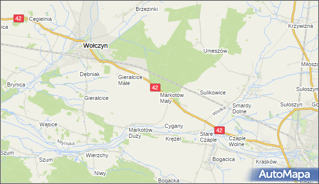 mapa Markotów Mały, Markotów Mały na mapie Targeo