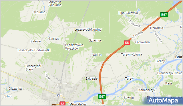 mapa Natalin gmina Wyszków, Natalin gmina Wyszków na mapie Targeo