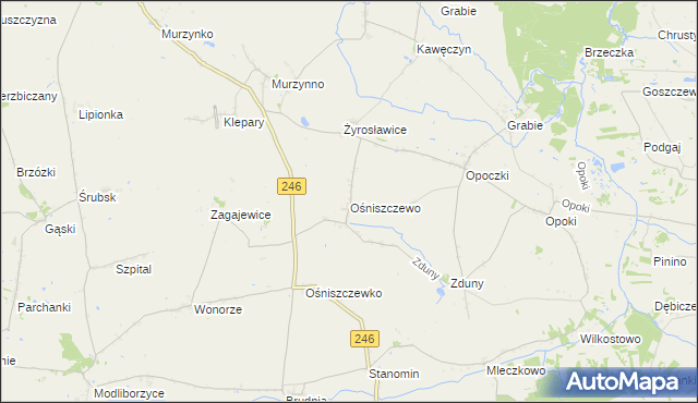 mapa Ośniszczewo, Ośniszczewo na mapie Targeo