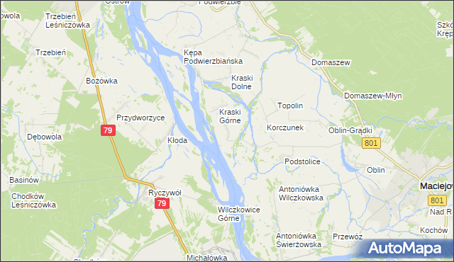 mapa Pasternik gmina Maciejowice, Pasternik gmina Maciejowice na mapie Targeo