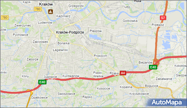 mapa Prokocim, Prokocim na mapie Targeo