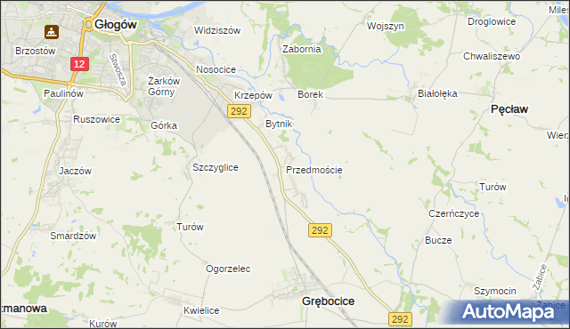 mapa Przedmoście gmina Głogów, Przedmoście gmina Głogów na mapie Targeo
