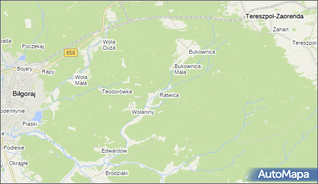 mapa Ratwica, Ratwica na mapie Targeo