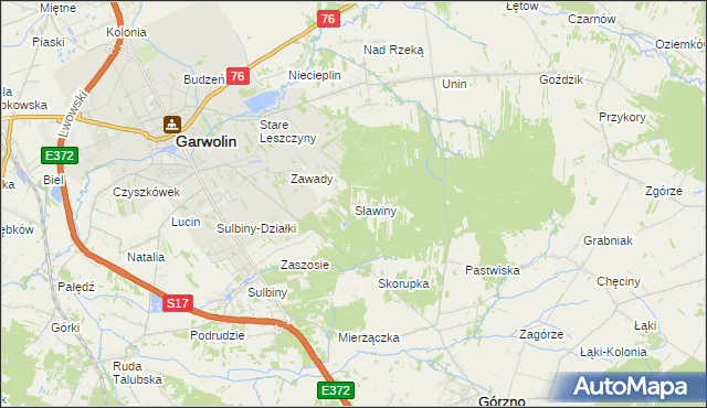 mapa Sławiny, Sławiny na mapie Targeo