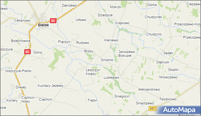 mapa Smolino, Smolino na mapie Targeo