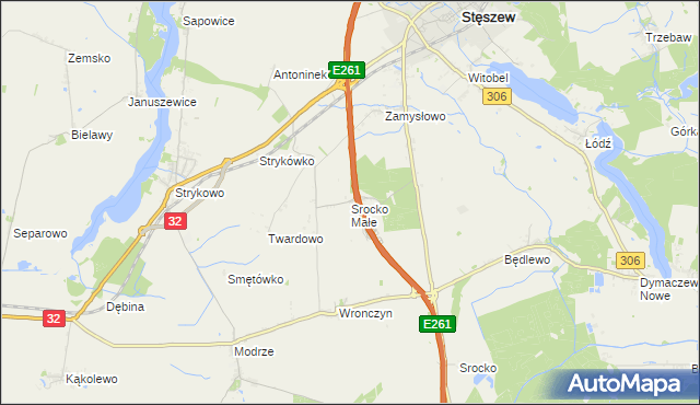 mapa Srocko Małe, Srocko Małe na mapie Targeo