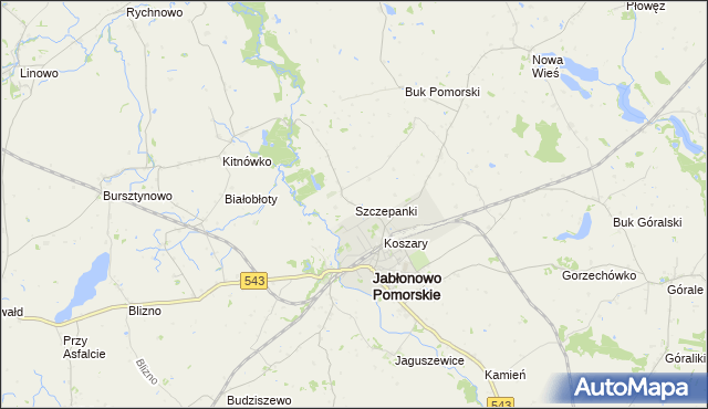 mapa Szczepanki gmina Jabłonowo Pomorskie, Szczepanki gmina Jabłonowo Pomorskie na mapie Targeo