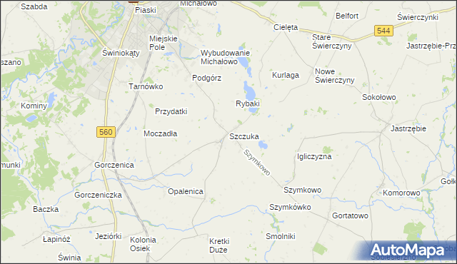 mapa Szczuka, Szczuka na mapie Targeo