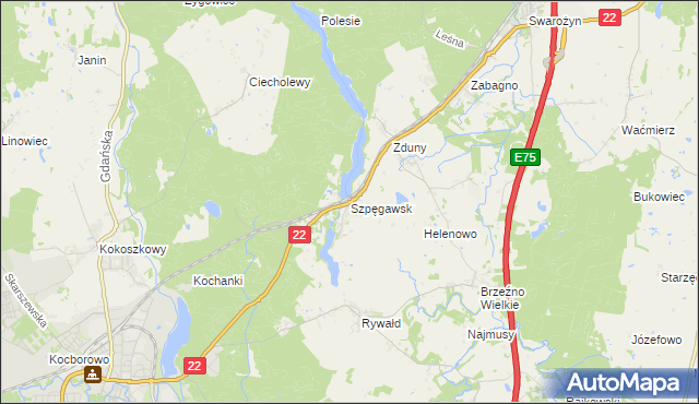 mapa Szpęgawsk, Szpęgawsk na mapie Targeo