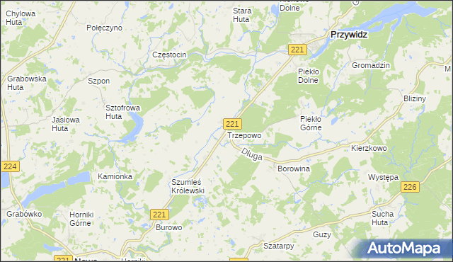 mapa Trzepowo gmina Przywidz, Trzepowo gmina Przywidz na mapie Targeo