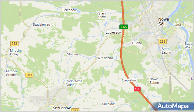 mapa Wrociszów, Wrociszów na mapie Targeo