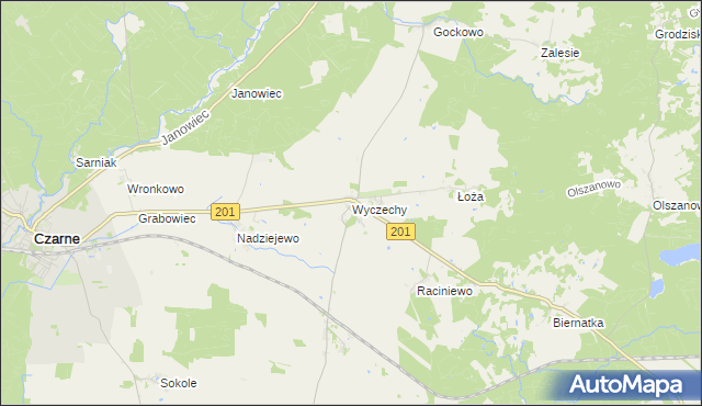 mapa Wyczechy, Wyczechy na mapie Targeo