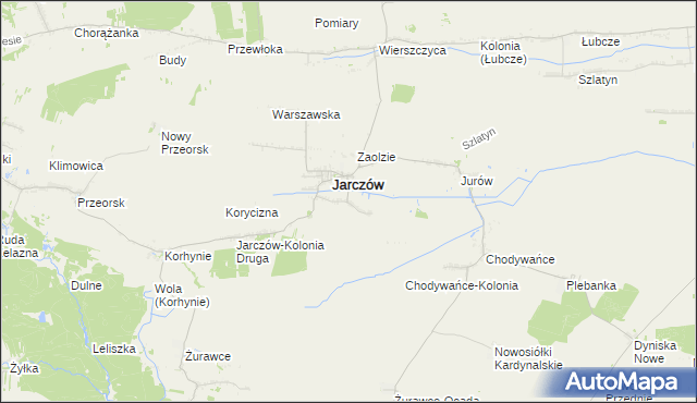 mapa Zawady gmina Jarczów, Zawady gmina Jarczów na mapie Targeo