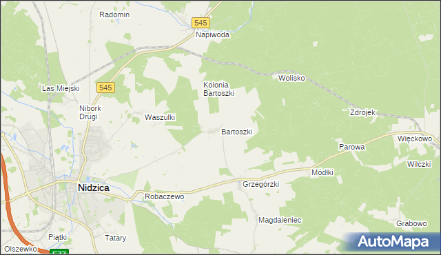 mapa Bartoszki, Bartoszki na mapie Targeo