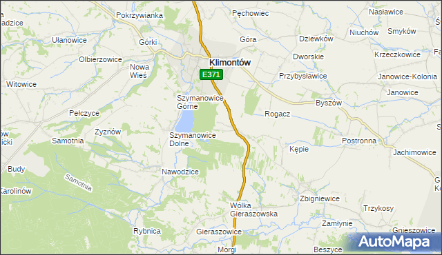 mapa Borek Klimontowski, Borek Klimontowski na mapie Targeo