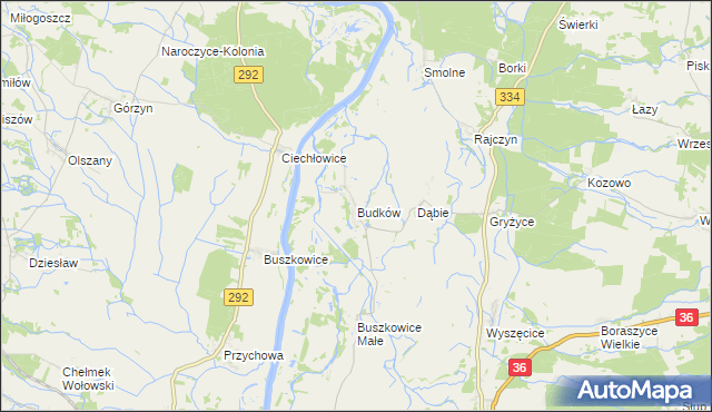 mapa Budków gmina Wińsko, Budków gmina Wińsko na mapie Targeo