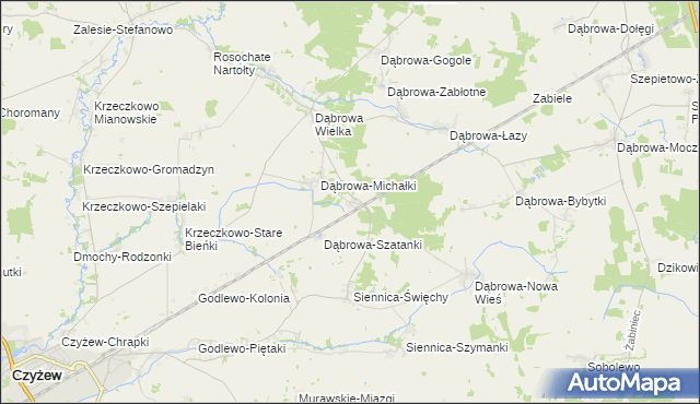 mapa Dąbrowa-Kity, Dąbrowa-Kity na mapie Targeo