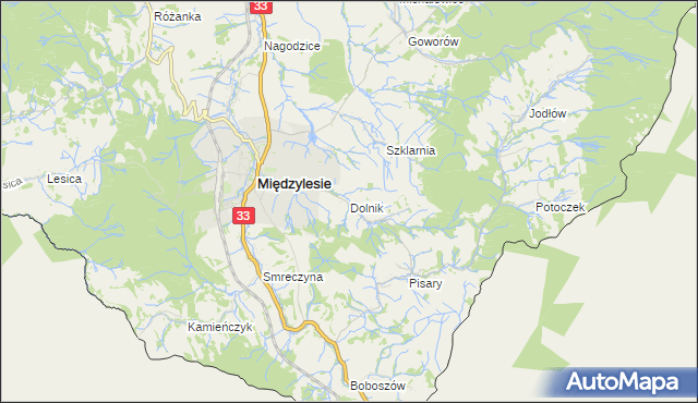 mapa Dolnik gmina Międzylesie, Dolnik gmina Międzylesie na mapie Targeo