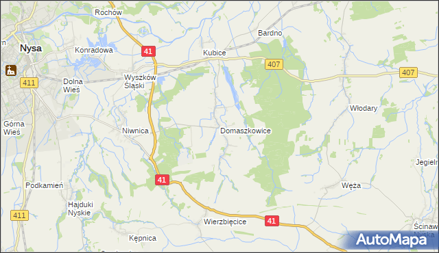 mapa Domaszkowice, Domaszkowice na mapie Targeo