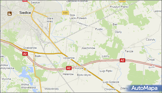 mapa Joachimów, Joachimów na mapie Targeo