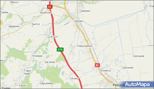 mapa Kleszczewko, Kleszczewko na mapie Targeo