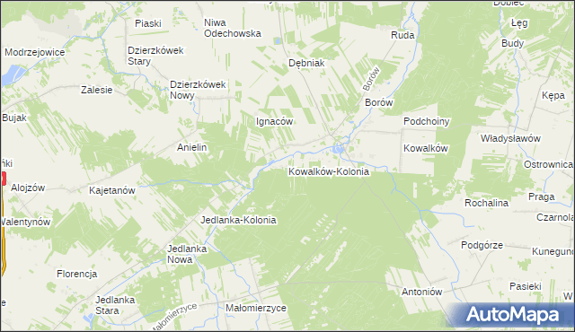 mapa Kowalków-Kolonia, Kowalków-Kolonia na mapie Targeo