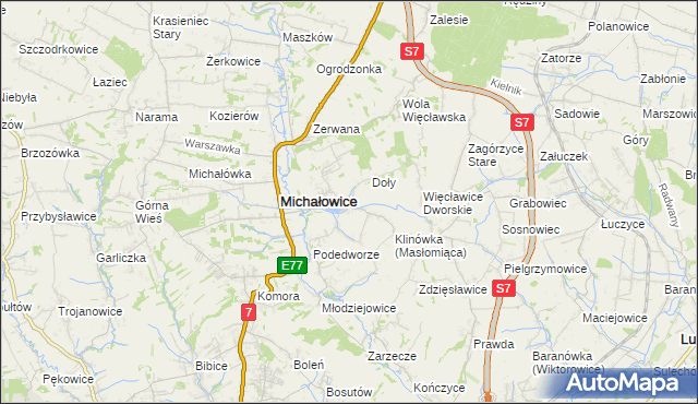 mapa Masłomiąca, Masłomiąca na mapie Targeo