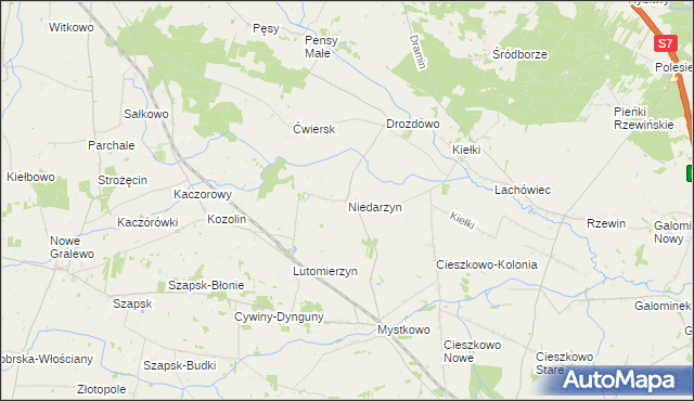 mapa Niedarzyn, Niedarzyn na mapie Targeo